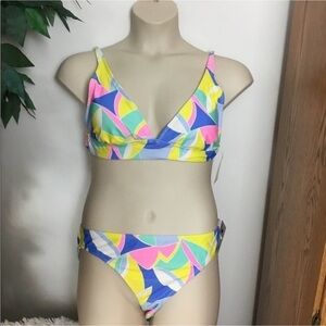 SO bikini Woman’s Junior size XXL multi pastel yellow green white blues …